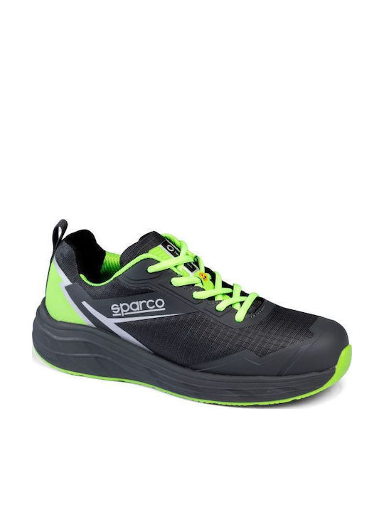Sparco Lucas Waterproof Safety Shoe Dark Grey Fluo Green S3S SR FO HRO ESD EN ISO 20345:2022 BTB0013B0E54