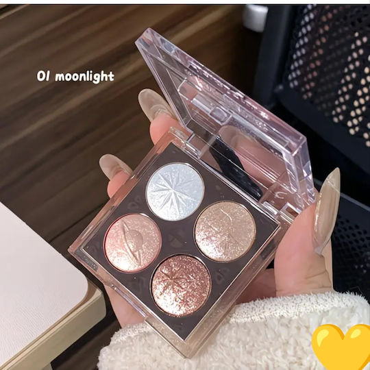 ShuShu Paletă cu Fard de Pleoape Matifiant în Formă Pudră Presată Moonlight