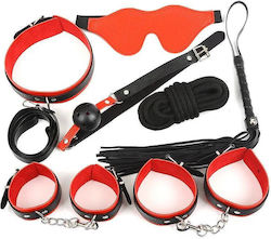 BDSM Kit σε Κόκκινο Χρώμα 7τμχ