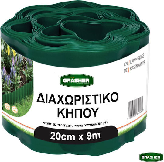Πλαστική Μπορντούρα Κήπου σε Λευκό Χρώμα 20cm x 9m