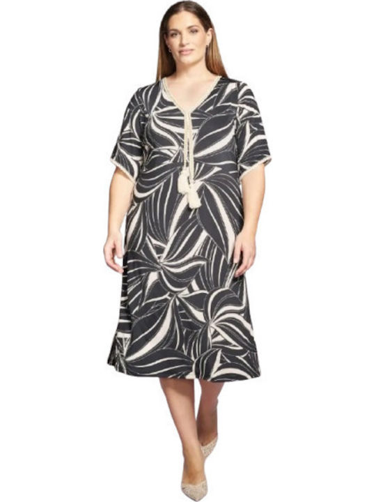 Summer Midi Dress for Wedding - Christening Black