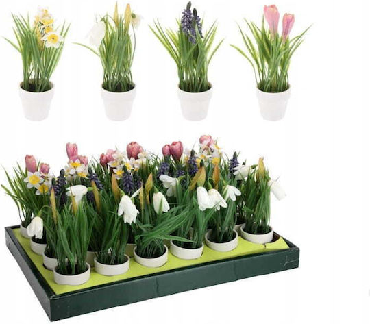 Künstliche Dekorative Blumen In Einer Weißen Topfpflanze 23 Cm