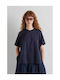Women's Short Sleeve Blue Blouse