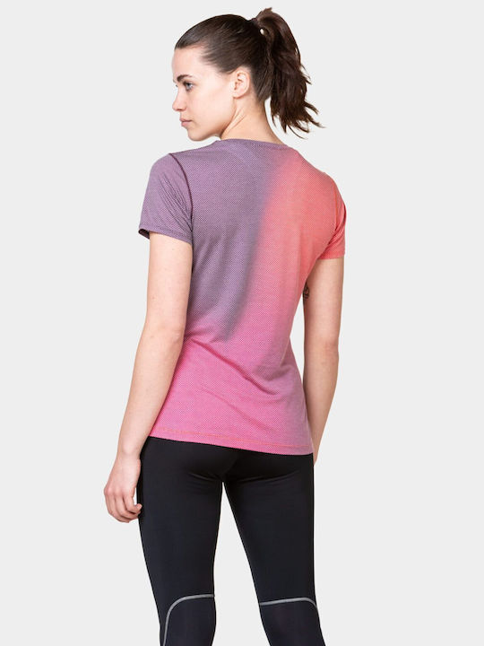 Ronhill Women's Sports T-shirt Damson/Sunset Merge