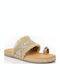 Leather Women's Anatomic Flat Sandals Beige