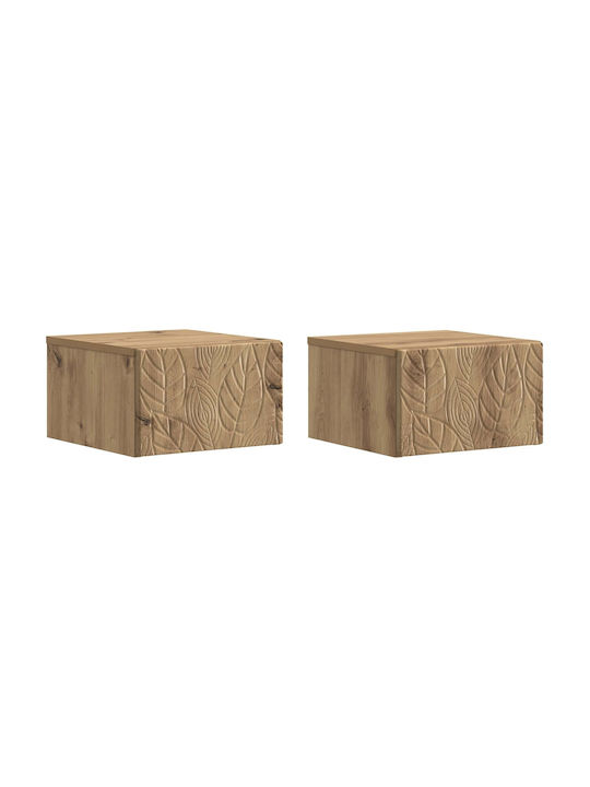 Wooden Brown Bedside Tables 2 Pieces 49x34.5x20cm