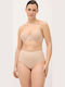 Damen-Slip Nahtlos Mit Spitze Beige