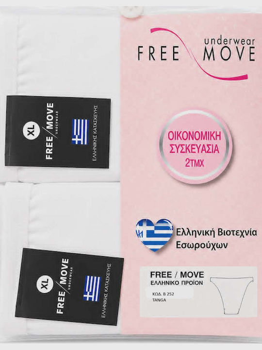 Free Move Chiloți Pentru Femei Slip 2Pack Albi