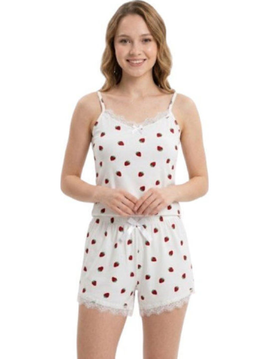 Soccus Set Pijamale Dama De Vară Alb