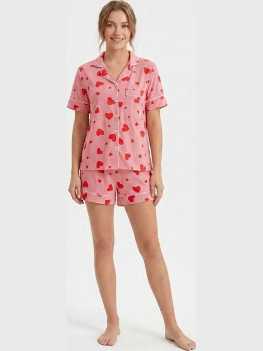 Soccus Set Pijamale Dama De Vară Din Bumbac Roz