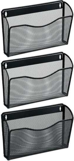 Relaxdays Θήκη Περιοδικών Μαύρη 22x8.5x35.5εκ.