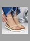 Damenplattformen Beige