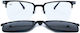 Quadratisches Einmal Schwarzes Ultem Titanium Brillengestell mit Clip-On