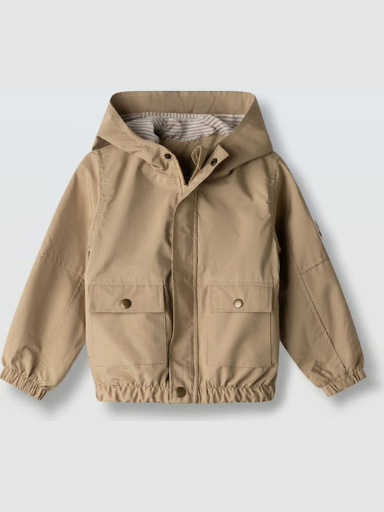Hashtag Kids Casual Hooded Jacket Brown
