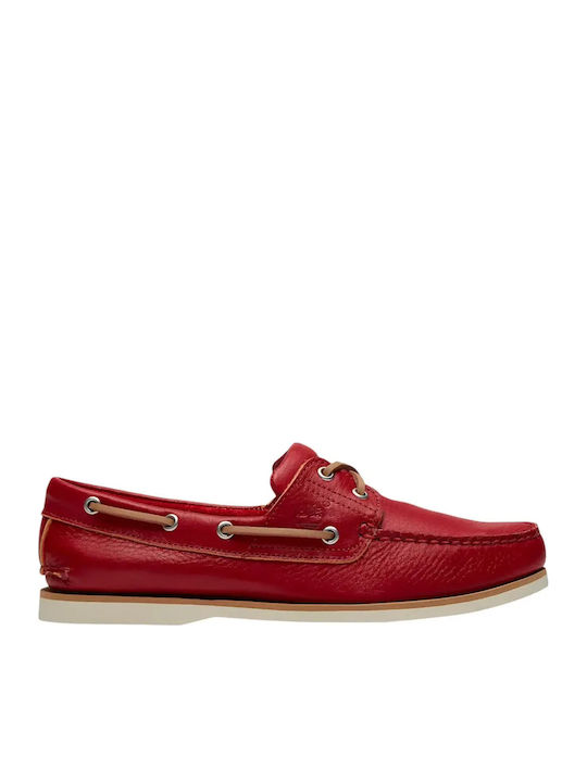 Timberland Classic Leather Men's Boat Shoes in Red