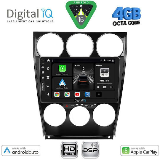 Digital IQ Car Audio System for Mazda 6 2005-2008 (Bluetooth/USB/WiFi/GPS/Apple CarPlay/Android Auto) with 9" Touch Screen