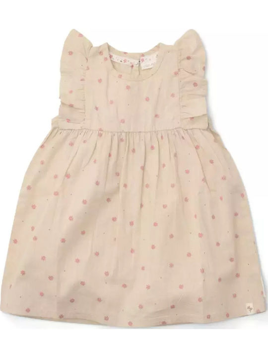 Girls Dress Sleeveless Floral Sand