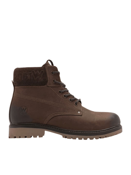 Wrangler Yuma Δερμάτινα Καφέ Ανδρικά Μποτάκια Α...