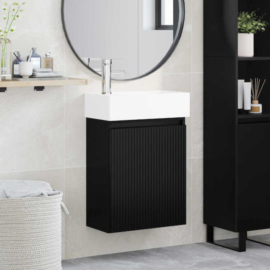 vidaXL Плот Със Смесител 45.5x22.5x84см Черен