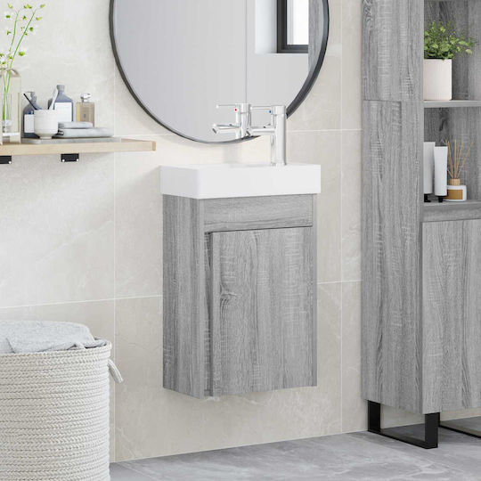 vidaXL Bench with Sink M40.5xD22.5xH62cm Gray
