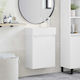 vidaXL Плот със Смесител 45.5x22.5x84 см Бял