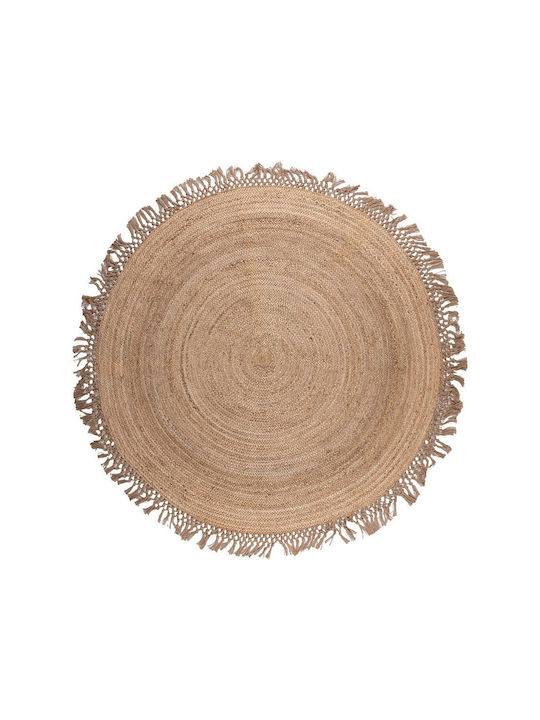Βιοκαρπέτ Jute Rug Χαλί Στρογγυλό από Γιούτα Natural-brown Φ150cm
