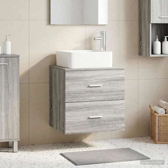 vidaXL Vanity Unit Without Basin M49.5xW41xH63cm Grey Sonoma