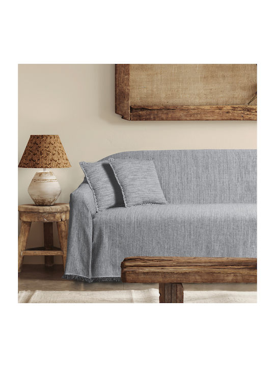 Das Home Das Home Dreisitzer-Sofa Wurf 180x300cm Schwarz