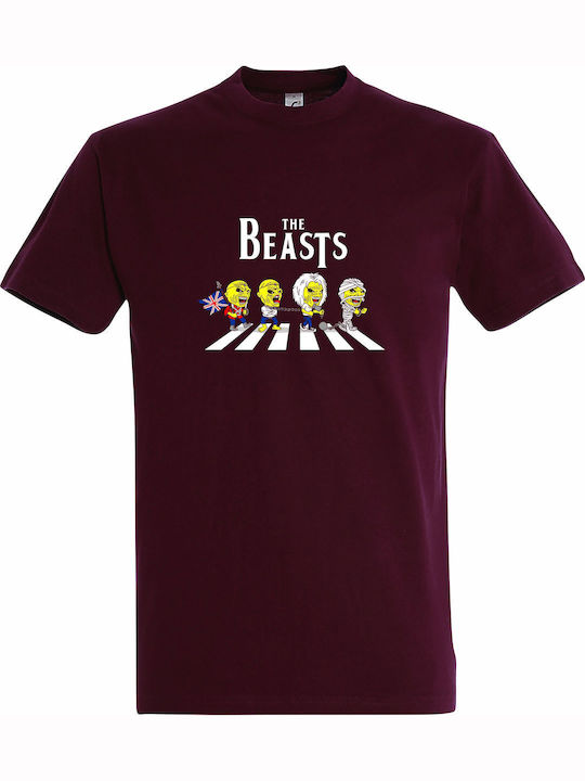 T-shirt Unisex " Iron Maiden Walk Beasts " Burgundy