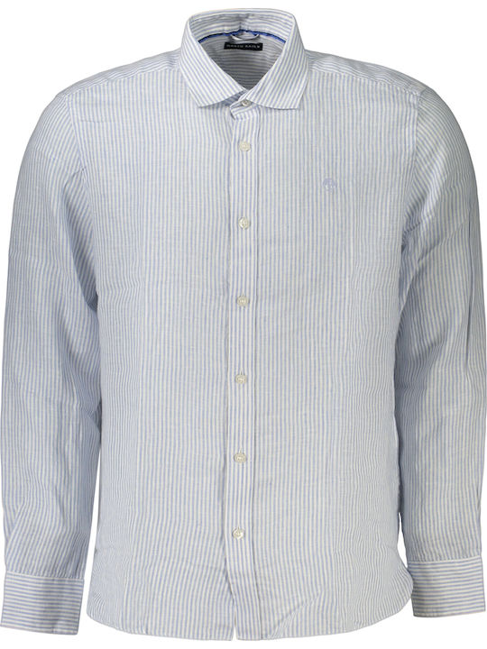 North Sails Long Sleeve Linen Shirt Blue 664455...