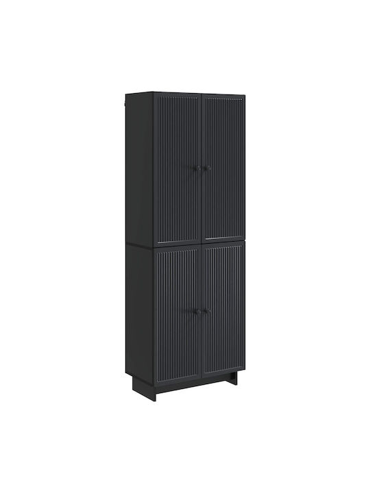 Γωνιακές Βιβλιοθήκες Μαύρες (2τμχ) 66x34.5x90εκ.