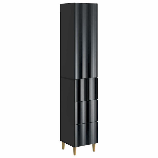 vidaXL Bathroom Column Cabinet Wall Hung M33xL34.5xH90cm Black