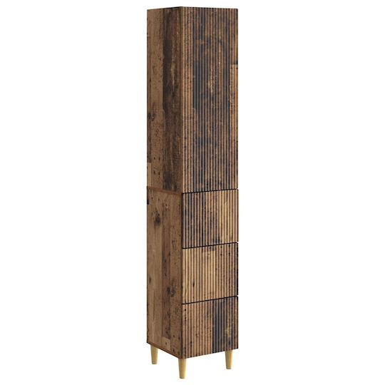 vidaXL Bathroom Column Cabinet Wall Hung M33xD34.5xH90cm Brown