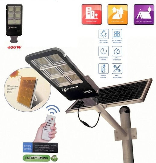 Jortan Solar Road Light 400W Cold White 6500K with Photocell and Remote Control IP66 50cm