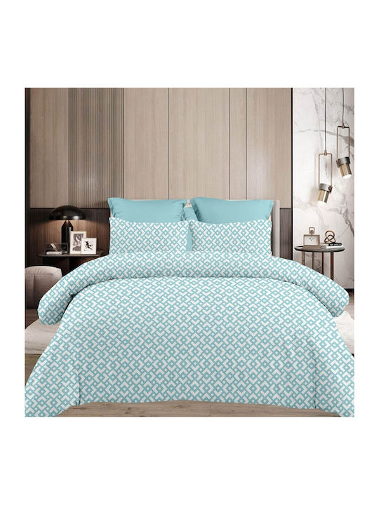 Astron Italy Chiara Super-Double Bed Sheets Set 245x260cm Petrol 4 Pieces
