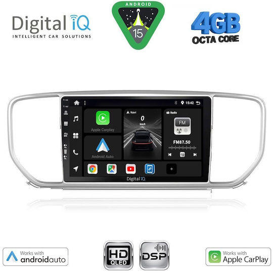 Digital IQ Ηχοσύστημα Αυτοκινήτου για Kia Sportage 2018-2021 (Bluetooth/USB/WiFi/GPS/Apple-Carplay/Android-Auto) με Οθόνη Αφής 9"
