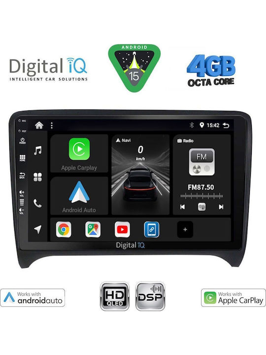 Digital IQ Auto-Audiosystem für Audi TT 2007-2015 Bluetooth USB Eingebautes Wi-Fi GPS Apple CarPlay Android Auto mit 9 Zoll Touchscreen