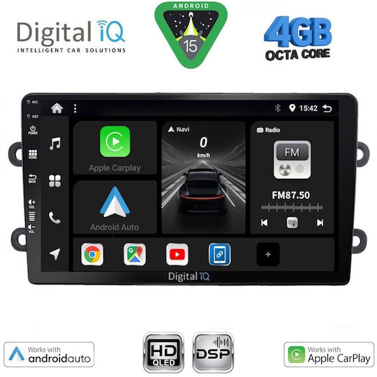 Digital IQ Ηχοσύστημα Αυτοκινήτου για Dacia Duster 2012-2019 (Bluetooth/USB/WiFi/GPS/Apple-Carplay/Android-Auto) με Οθόνη Αφής 9"