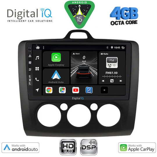Digital IQ Car Audio System for Ford Focus 2005-2012 with A/C Bluetooth USB WiFi GPS Apple CarPlay Android Auto with 9" Touch Screen