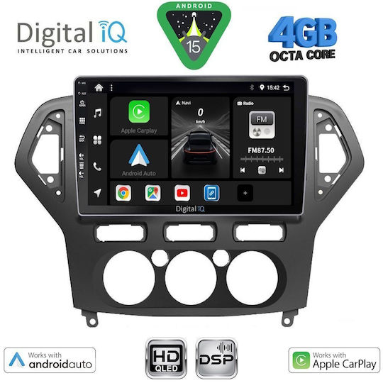 Digital IQ Car Audio System for Ford Mondeo 2007-2011 with A/C Bluetooth USB WiFi GPS Apple CarPlay Android Auto with 10" Touch Screen