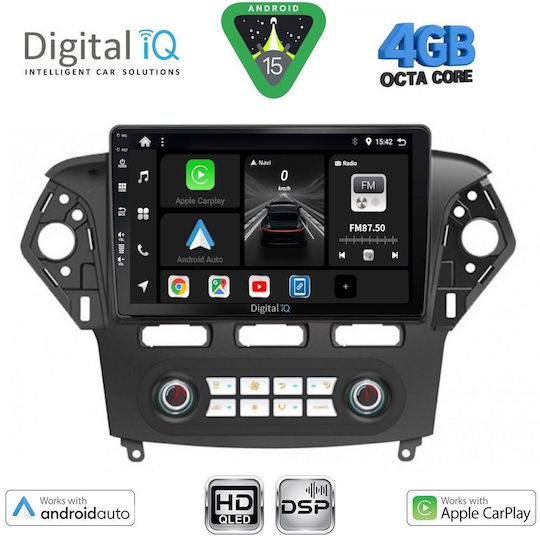 Digital IQ Ηχοσύστημα Αυτοκινήτου για Ford Mondeo 2011-2013 με Clima (Bluetooth/USB/WiFi/GPS/Apple-Carplay/Android-Auto) με Οθόνη Αφής 10"