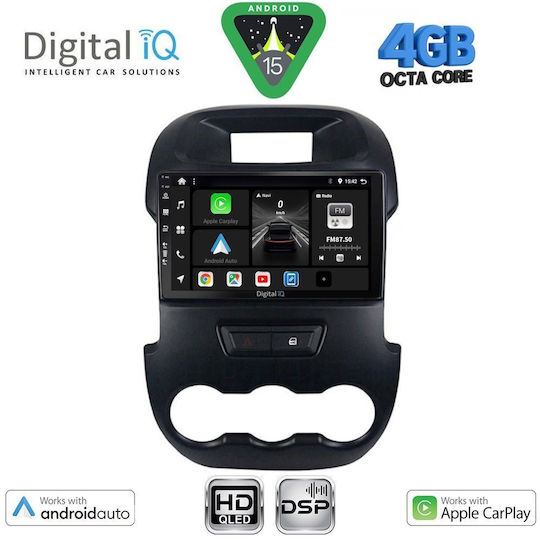 Digital IQ Car Audio System for Ford Ranger 2011-2015 Bluetooth USB WiFi GPS Apple CarPlay Android Auto with 9" Touch Screen