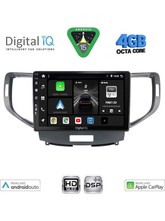 Digital IQ Car Audio System for Honda Accord 2008-2013 Bluetooth USB WiFi GPS Apple CarPlay Android Auto with 9" Touch Screen