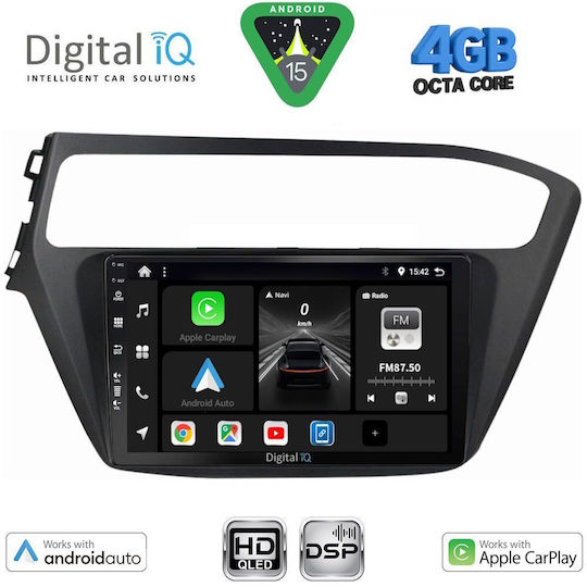Digital IQ Car Audio System for Hyundai i20 2018-2021 Bluetooth USB WiFi GPS Apple CarPlay Android Auto with 9" Touch Screen