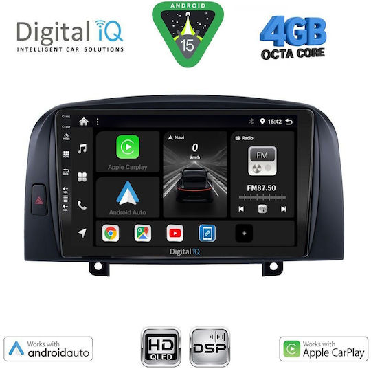 Digital IQ Car Audio System for Hyundai Sonata 2006-2009 Bluetooth USB WiFi GPS Apple CarPlay Android Auto with 9" Touch Screen
