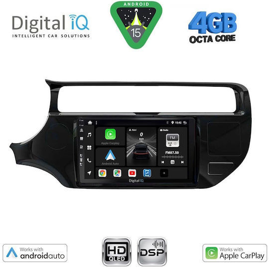 Digital IQ Ηχοσύστημα Αυτοκινήτου για Kia Rio 2015-2018 (Bluetooth/USB/WiFi/GPS/Apple-Carplay/Android-Auto) με Οθόνη Αφής 9"