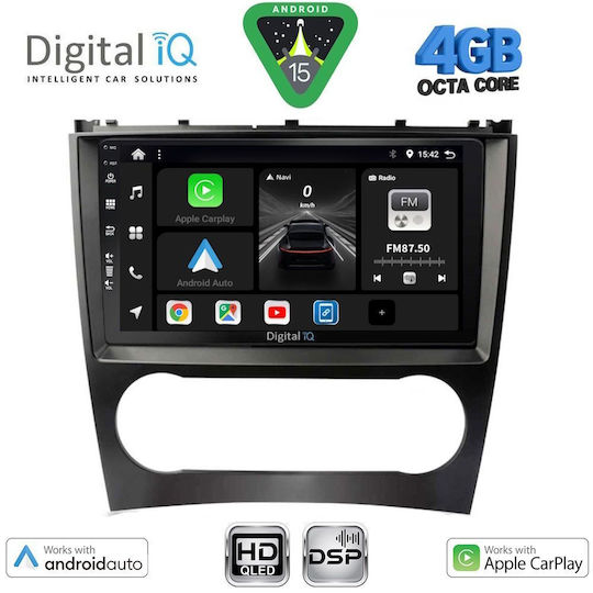 Digital IQ Car Audio System for Mercedes-Benz CLK Class 2004-2008 (Bluetooth/USB/WiFi/GPS/Apple CarPlay/Android Auto) with 9" Touch Screen