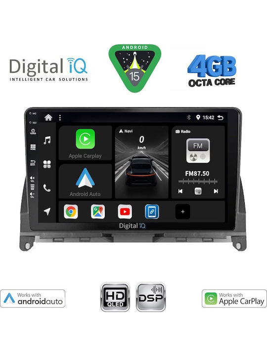 Digital IQ Car Audio System for Mercedes-Benz C Class 2007-2011 Bluetooth USB WiFi GPS Apple CarPlay Android Auto with 9" Touch Screen