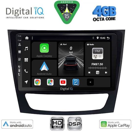 Digital IQ Ηχοσύστημα Αυτοκινήτου για Mercedes-Benz E Class / CLS Class 2003-2009 (Bluetooth/USB/WiFi/GPS/Apple-Carplay/Android-Auto) με Οθόνη Αφής 9"