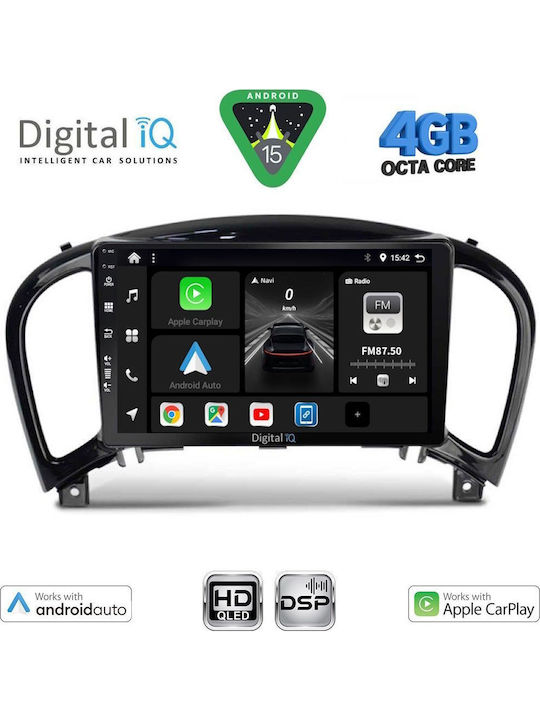 Digital IQ Car Audio System for Nissan Juke 2009-2020 (Bluetooth/USB/WiFi/GPS/Apple CarPlay/Android Auto) with 9" Touch Screen